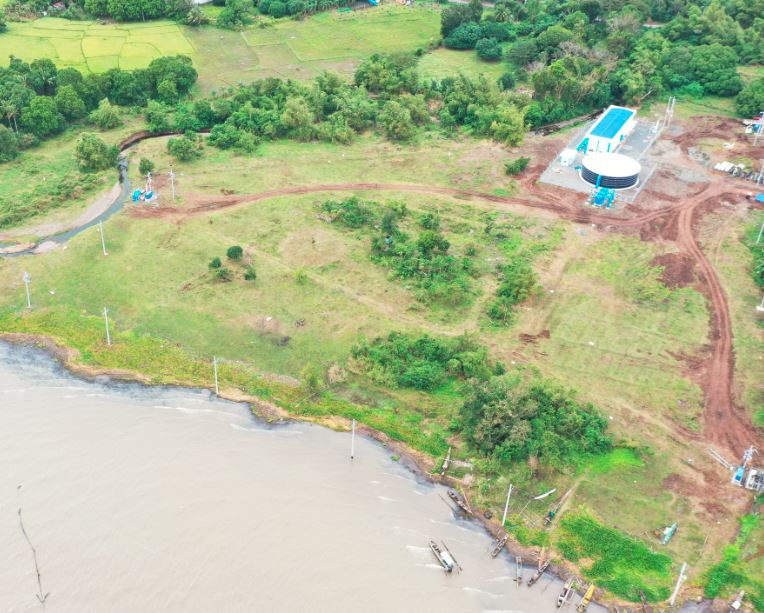 An aerial photo of where the East Bay Water Treatment Plant will be constructed.