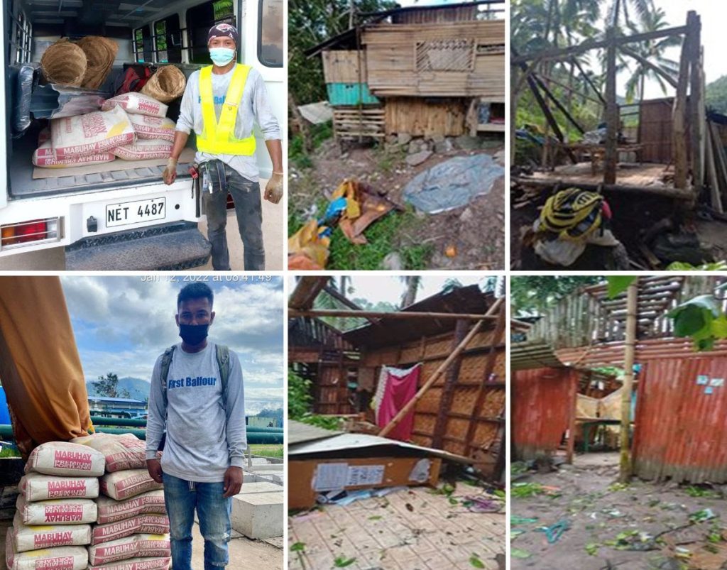 Steelman Willy Quinicot (top) and pipefitter Cirilo Rahiol (bottom) were among the three local workers whose houses were fully damaged by Typhoon Odette