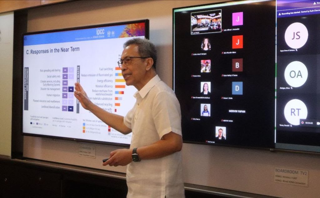 Following his welcome message was OML Center Executive Director and multi awarded scientist Dr. Rodel Lasco who discussed relevant updates from the assessment report of the 6th Intergovernmental Panel on Climate Change (IPCC).