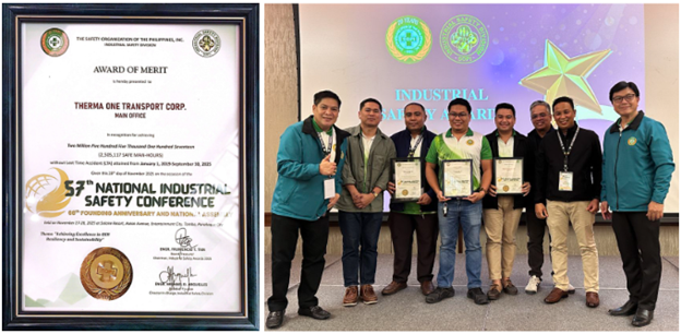 T1 Transport earns SOPI Award of Merit for outstanding safety performance